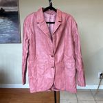 House Of CB  'Kiera' Warm Pink Vegan Leather Oversized Blazer NWOT size‎ M Photo 2