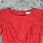 Moulinette Soeurs Anthropologie Shirt Womens 2 Red Lace Peplum Preppy Feminine Photo 3