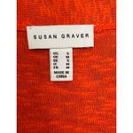 Susan Graver Size Small Salmon Orange Linen Cotton Sweater Open Vest Fringe Photo 3