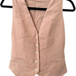 BISCUIT Striped Fitted Vest Beige NWT Small Tan Photo 0