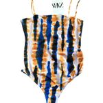 ZARA  Tie Dye Blue Orange Bodysuit Size Small NEW NWT Photo 1