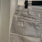 Old Navy NWT Size 10 Silver Shine Metallic Zip Stretch Denim A Line Mini Skirt Photo 6