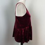 Harlowe $ Graham Harlowe & Graham Red Velvet Peplum Cami Tank Sleeveless Small NEW Photo 2
