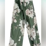 TICOSA women’s large printed palazzo lounge pants wide leg casual flowy no belt Green Photo 8