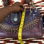 Y2K 2000s Gothic Whimsygoth Southwestern Navajo Purple Brown black Turquoise Bead Leather Silver Studded Rhinestone Shoulder Hand Bag Purse #cross #skull #angel #wings Photo 4