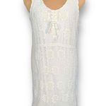 Vintage 90s Dress White Crochet Floral Sleeveless Bow Detail Midi Boho Plus 2X Photo 8