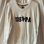 U.S. Polo Assn. U.S. polo white sweater navy blue letters xl Photo 0