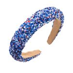 Red White and Blue Glitter Headband Blue Photo 1
