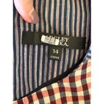 Badgley Mischka Dress Women 14 Blue Red Stripe Plaid Day Dress Mini Prairiecore Photo 8