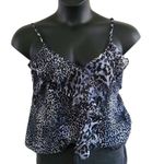 Windsor Women's Animal Print Sleeveless Blouse Size L gray, black Photo 1