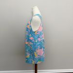 Vintage Babydoll Dress Coverup Fish Tropical Ocean Print Lounge Travel Blue Pink Size M Photo 6