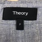 Theory Women’s Classic Eco Sharkskin Linen Blend Button-Up Short Sleeve Shirt Photo 6