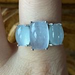Genuine Aquamarine Sterling Silver Ring Size 9 Blue Photo 0
