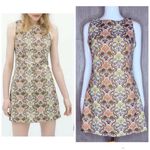 ZARA  trafaluc gold and brown warm tone paisley dress sleeveless short dress sm Photo 1