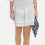 Melissa Odabash White Embroidered Pattern Lace Off Shoulder Swim Cover Up Size undefined Photo 0