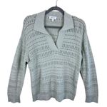 Haven Well Within Organic Cotton Light Green Open Stitch Johnny Collar Sweater M Size M Photo 0