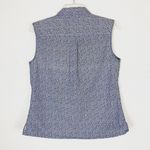 Nike  Golf Blue & White Floral Sleeveless Button Up Shirt Photo 3