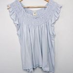 Free People  Top Cloud Coconut Ruched Ruffle Top Photo 4