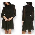 Rebecca Taylor Clip Dot Shirt Long Semi Sheer Sleeve Mini Dress 4 Photo 1