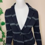 Loft Gray Knit Striped Blazer Jacket New XXSP Photo 1