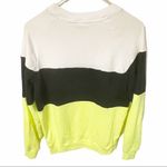 PINK - Victoria's Secret Victorias Secret Pink Size XS Neon Yellow Colorblock‎ Crewneck Sweatshirt Photo 3