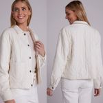 Bella Dahl Anthro Two Pocket Cropped Quilted Jacket Cream Size XS Spring preppy Photo 5