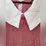 Handmade Red Plaid Large Collar Dress Green Size 8 Photo 1