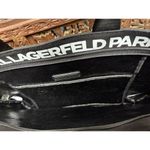 Karl Lagerfeld  Bag Paris Kristen Black Canvas Shopper Illusion Heads Rainbow NWT Photo 3