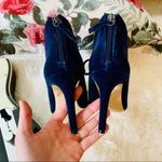 White House | Black Market WHBM “Dasher” Blue Velvet Peep Toe Bootie Photo 6