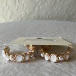 A New Day : Gold Tone & Faux Pearl Hoop Earrings- Nickel Free Photo 7