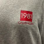 Calvin Klein 80’s Style Gray Crewneck Sweater with Red Logo Photo 1