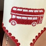 Jack Rogers  Rare Red and White London Theme Thong Embroidered Sandals Size 9 Photo 7