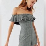Urban Outfitters | Glenn Plaid Off The Shoulder Romper Ruffled Size 2 Photo 0