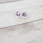 Vintage Stud Earrings Light Lilac Small Rose Purple Photo 0