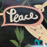 Sakroots Wallet Zip Around Artist Circle Peace Bird Floral Embroidered Black Photo 11