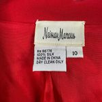 Neiman Marcus Vintage 80s  Red Silk Blazer Jacket Women's Size 10 Single Breasted Photo 10