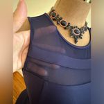 Lulus Lulu’s Navy Blue Midi Spandex Fit & Flare Sheer Stripes  Dress Sz XS Photo 4