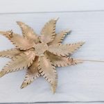 Vintage Brooch 3" Very Large Satin Enamel Leaf Flower Brooch Statement Blue Photo 4