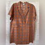 Oversized blazer dress. Pretty burnt orange plaid. Light fabric. Size 10. Tan Photo 1