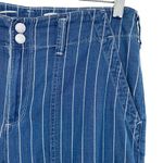 Seven7 Pin Stripe Wide Leg Cropped Chambray Pants High Waisted Photo 5