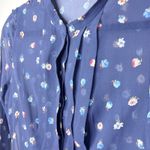 ZARA Women's Navy Small Floral Print Chiffon & Satin Dress Size Medium Feminine Photo 1