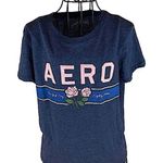 Aeropostale Classic Crew Navy and Pink Aero with Roses Junior Size Extra Large Photo 7