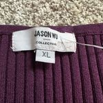 Jason Wu  dark purple knit long sleeve midi sweater dress size XL Photo 6