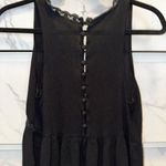 Kendall + Kylie  black Lace Trim Ruffle Deep V-neck Babydoll Tank Top Size M Photo 2