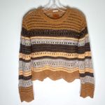 Mother The Mock Neck Scallop Alpaca Sweater Misty Mountain Sz XS Tan Photo 1