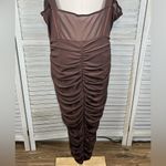 SheIn  Mesh Bodycon Dress Sleeveless with Underwire & Ruched Bottom Brown-1XL Photo 4