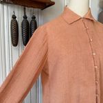 Asiatica Kansas City Terracotta Clay Tone Linen Button Down Orange Photo 2