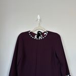 Alexis Rustam Ribbon-Trimmed Bell-Sleeve Shift Dress Plum Size Medium Autumn Photo 4