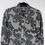 Vintage Brooks & Dunn Pearl Snap Shirt Womens Medium Black Velvet Paisley Photo 1