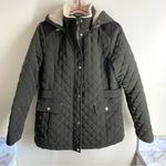 Laundry by Shelli Segal Faux Fur Lined Hooded Quilted Coat Green size XL Photo 1
